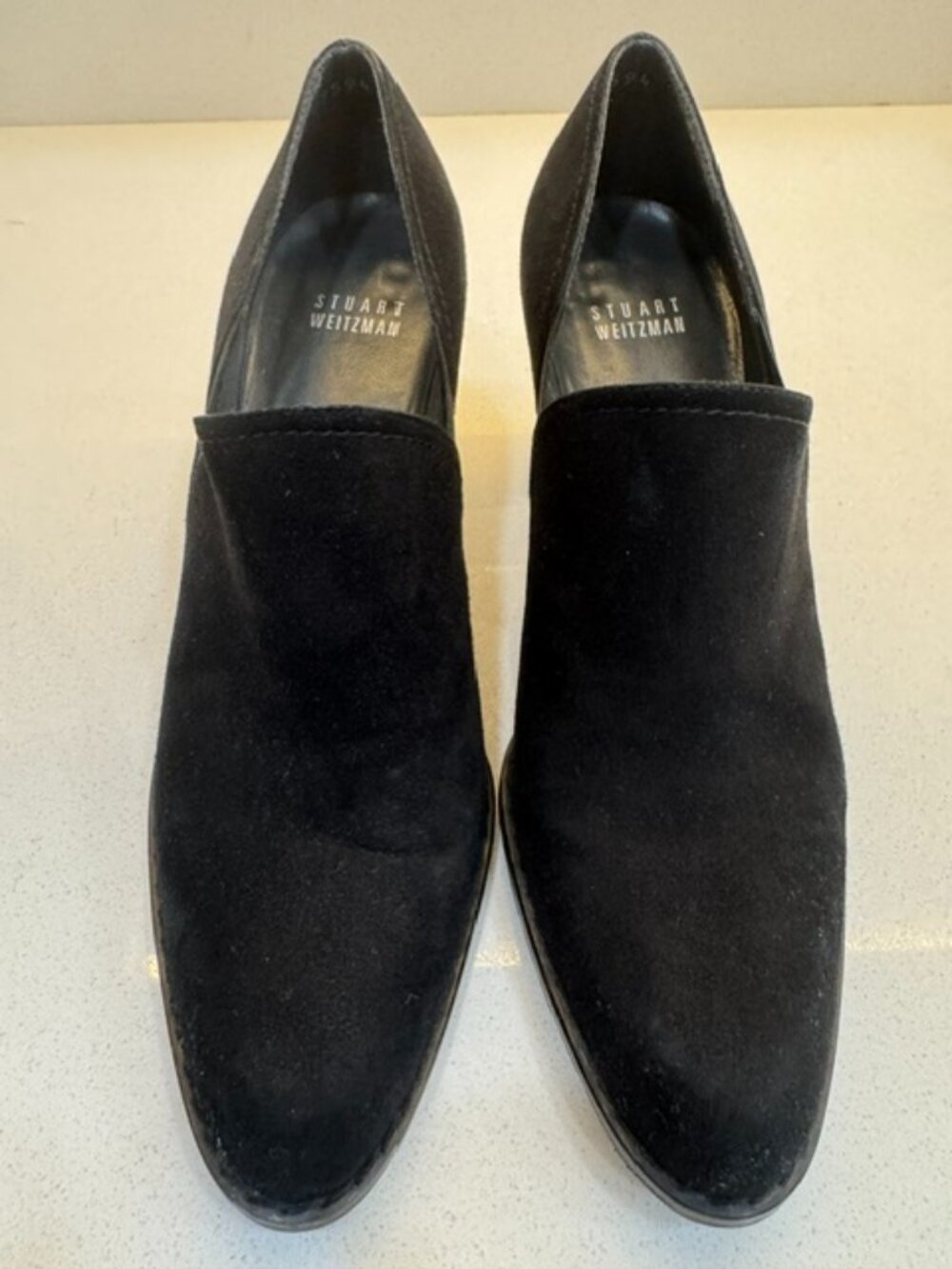 Stuart Weitzman Black Suede "Corral" Ankle Booties sz 8 1/2
